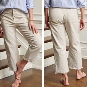 Frank & Eileen Kinsale Raw Hem Cotton Linen Chino Pants Cement Size 4